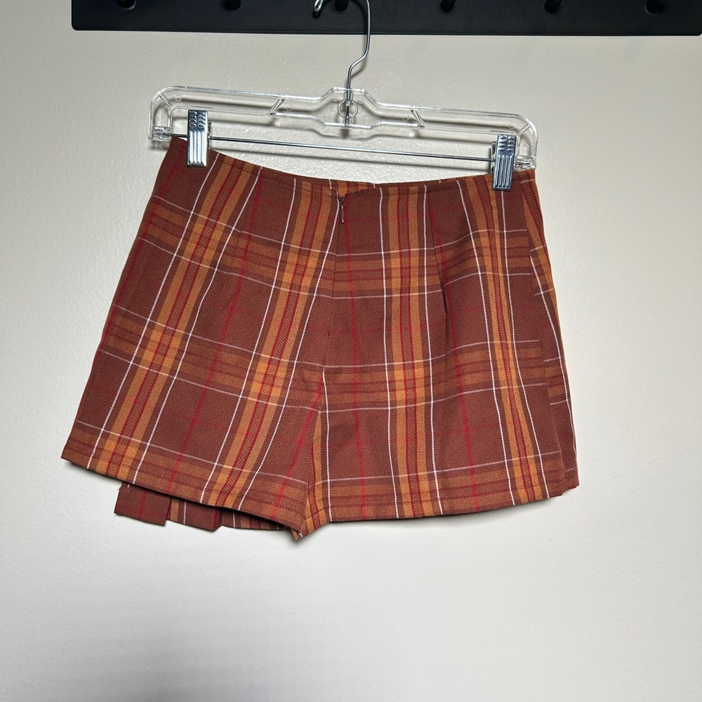 Forever 21 Orange Plaid Mini Skirt - Picture 4 of 4